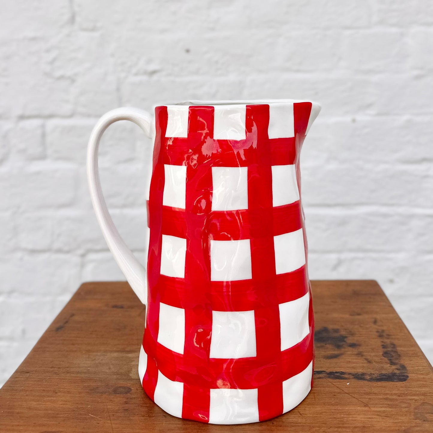 Medium Jug - Red Gingham