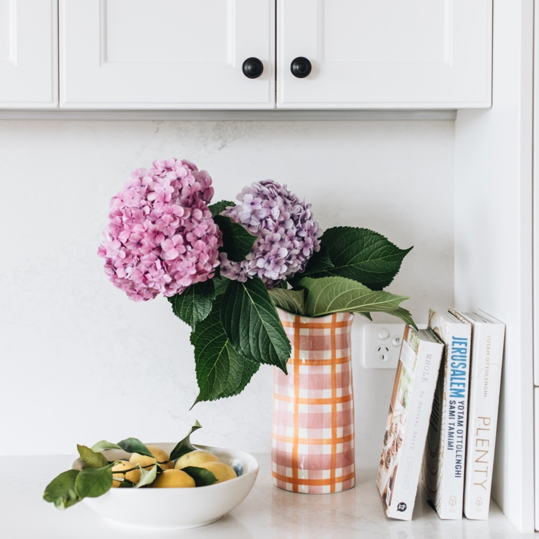 Large Vase - Pink &amp; Orange Gingham