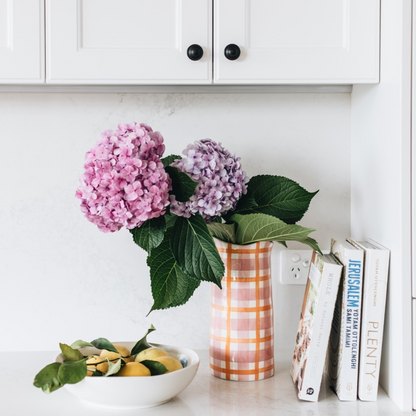 Large Vase - Pink &amp; Orange Gingham