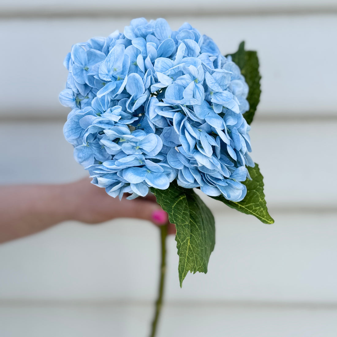 Faux Hydrangea Stem - Blue