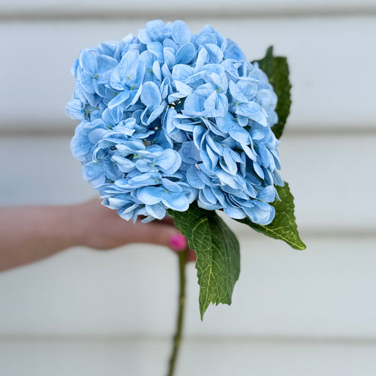 Faux Hydrangea Stem - Blue