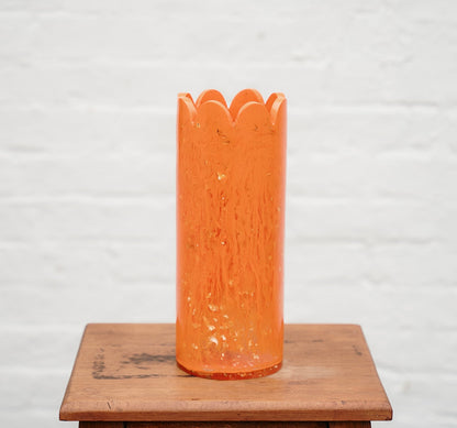 Large Resin Scallop Vase - Orange