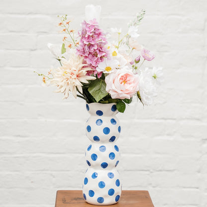 3 tier Vase - Classic Blue Spots