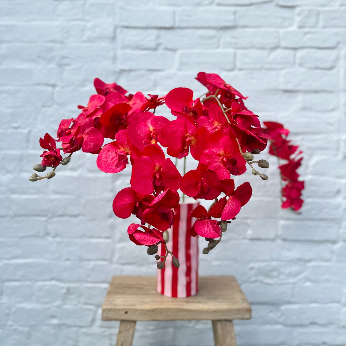 Faux Orchid Stem - Red