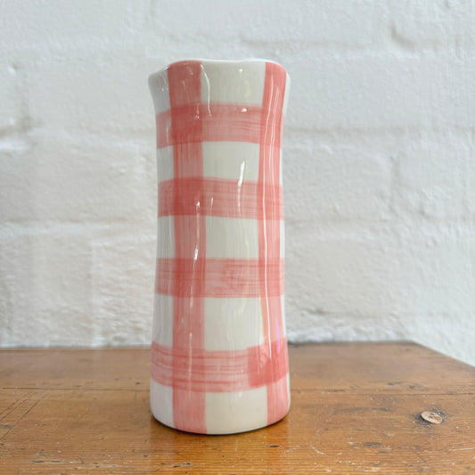 Small Vase - Rose Pink Gingham