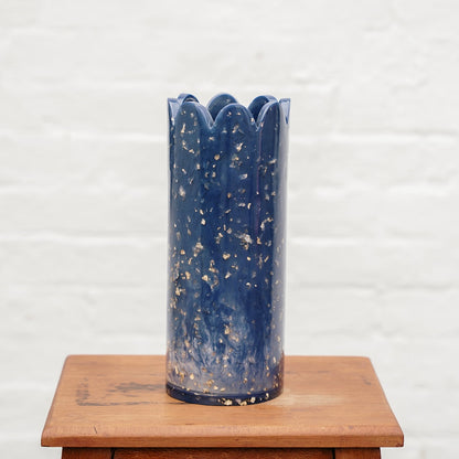 Large Resin Scallop Vase - Navy