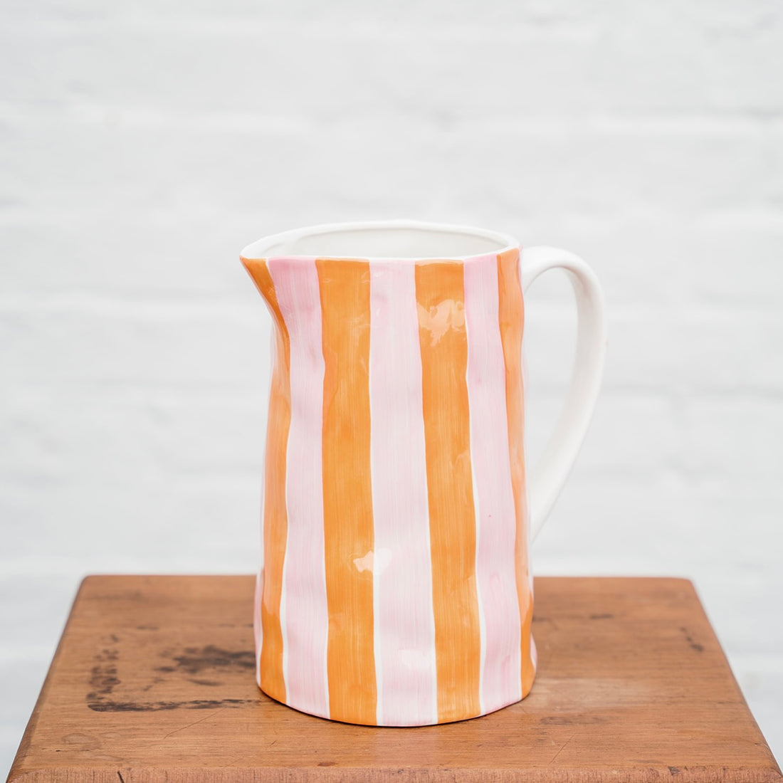 Medium Jug - Orange &amp; Pink Stripe