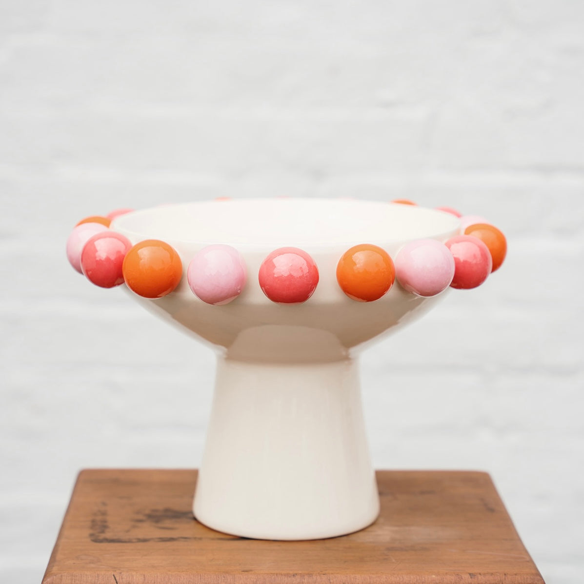 Bubble Footed Bowl - Pink &amp; Orange