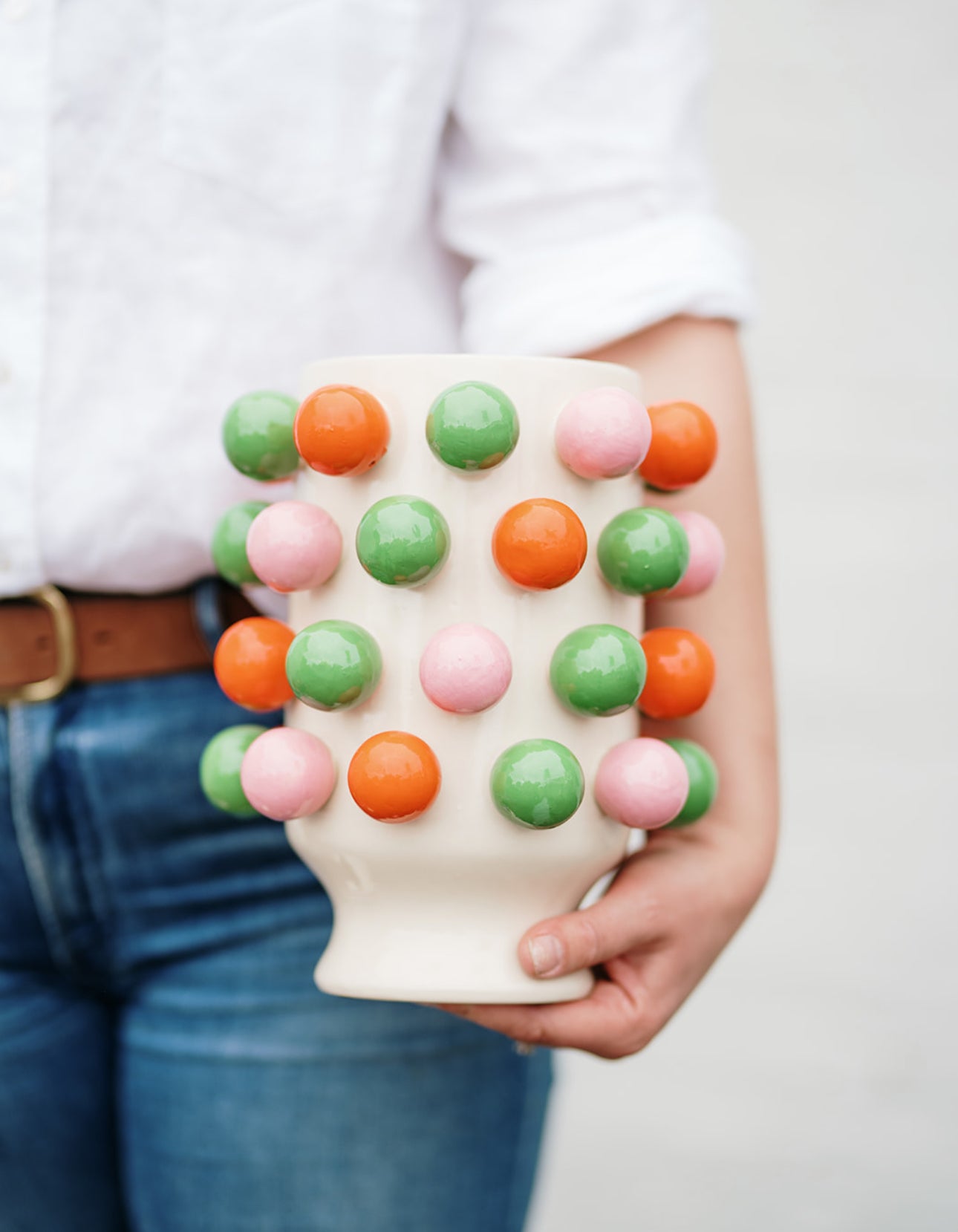Small Bubble Vase - Pink, Green and Orange