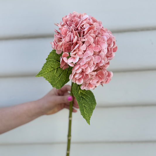 Faux Hydrangea Stem - Peach