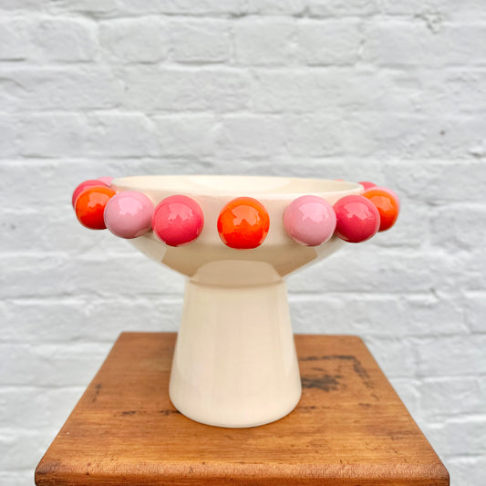 Bubble Footed Bowl - Pink & Orange