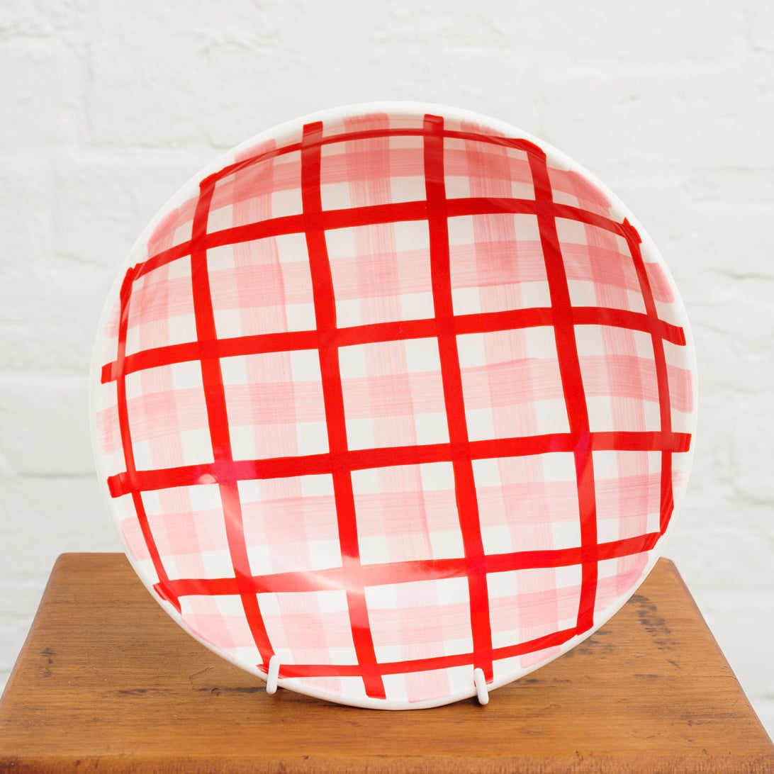 Salad Bowl - Pink &amp; Red Gingham