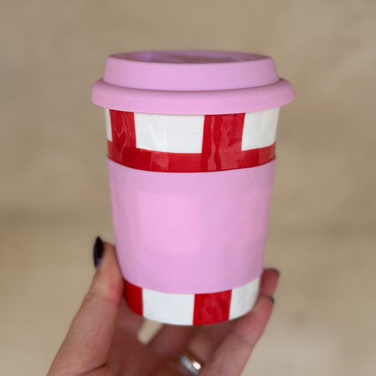 Travel Mug - Red Gingham