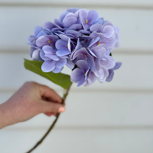 Small Faux Hydrangea Stem - Purple