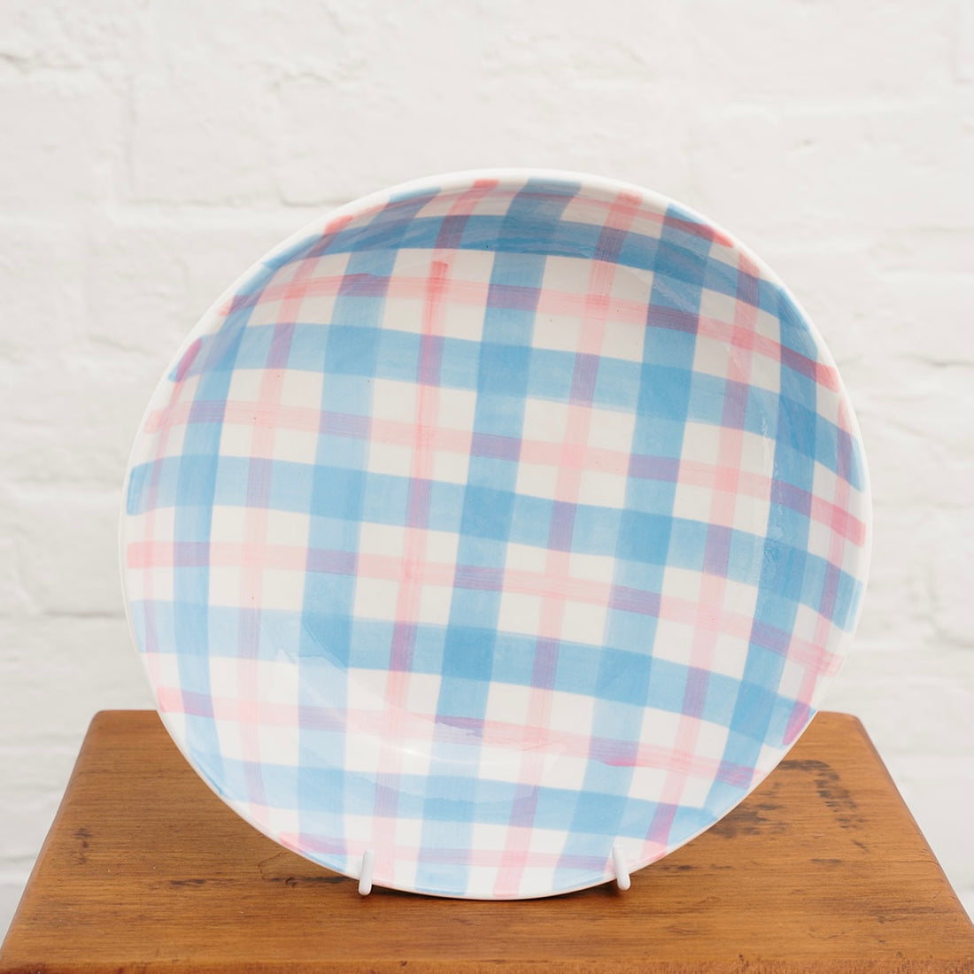 Salad Bowl - Pink &amp; Blue Gingham