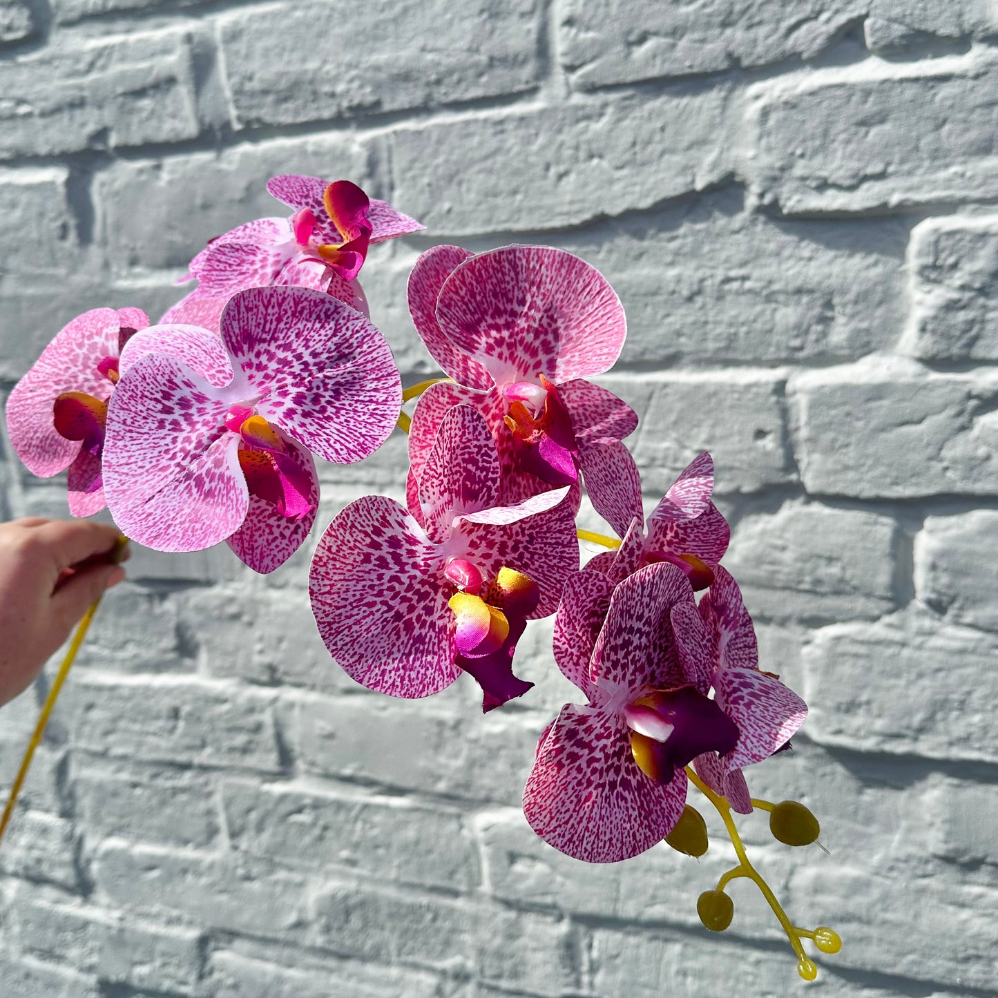 Faux Orchid Stem - Purple Speckle