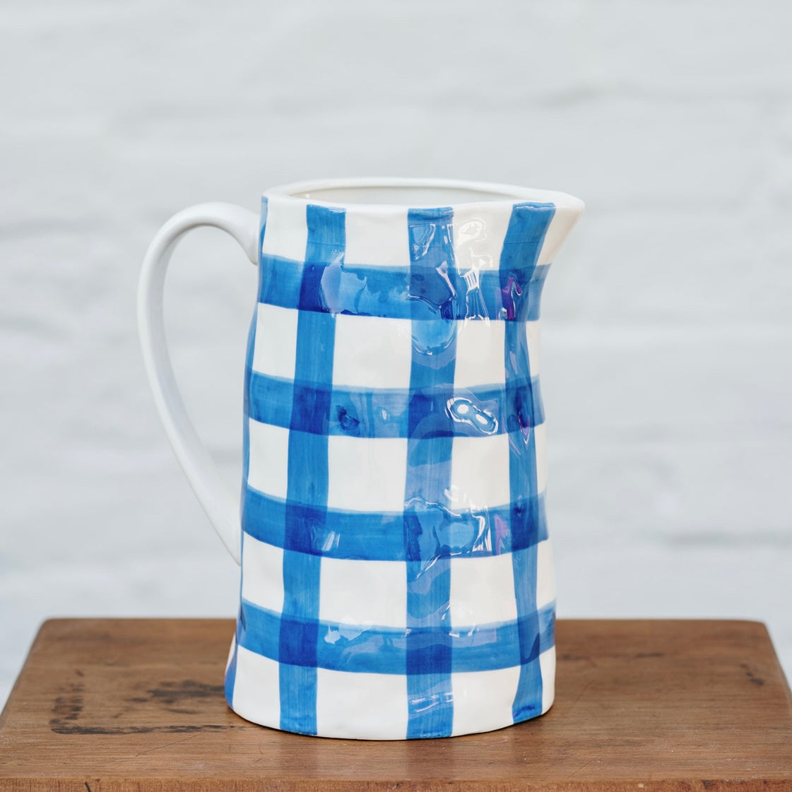 Medium Jug - Blue Gingham