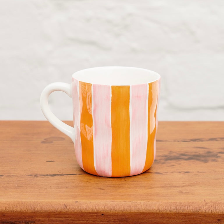AUGUST PREORDER Mug - Pink &amp; Orange Stripe