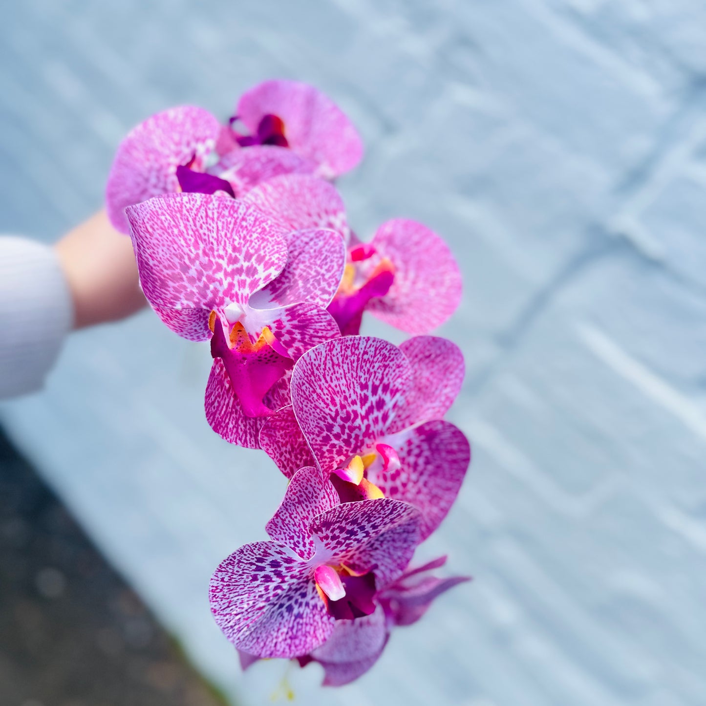 Faux Orchid Stem - Purple Speckle