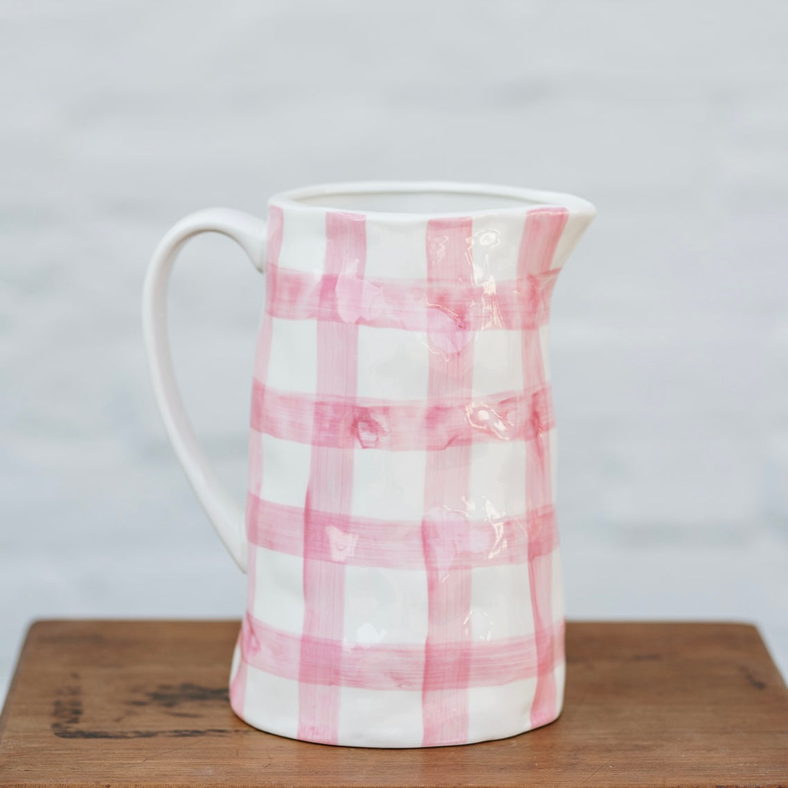 Medium Jug - Pink Gingham