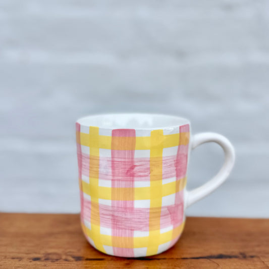 Mug - Pink & Yellow Gingham