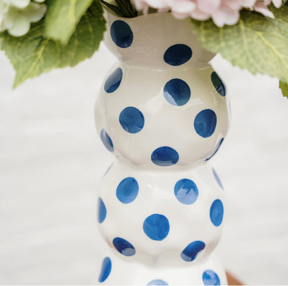 3 tier Vase - Classic Blue Spots