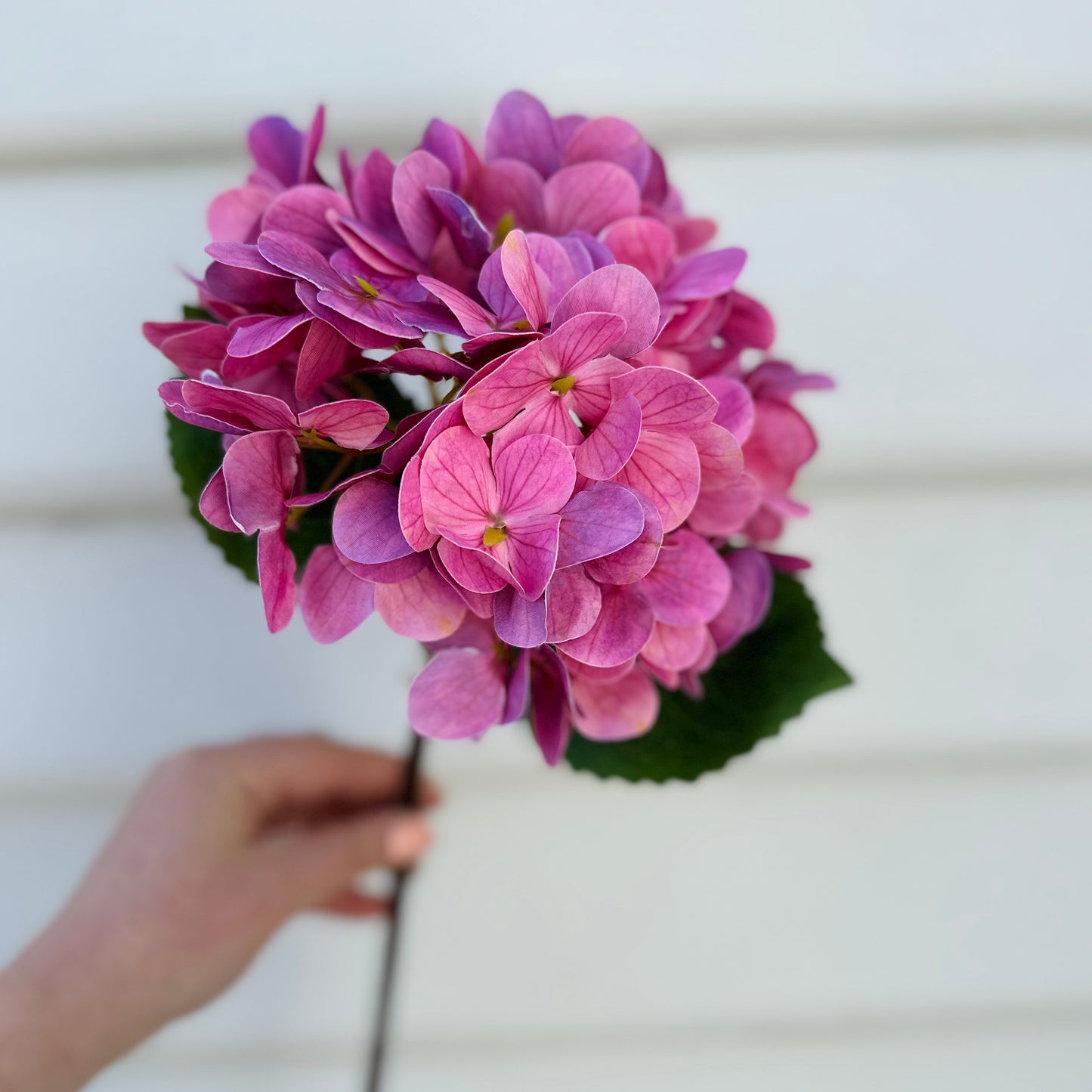 Small Faux Hydrangea Stem - Bright Purple