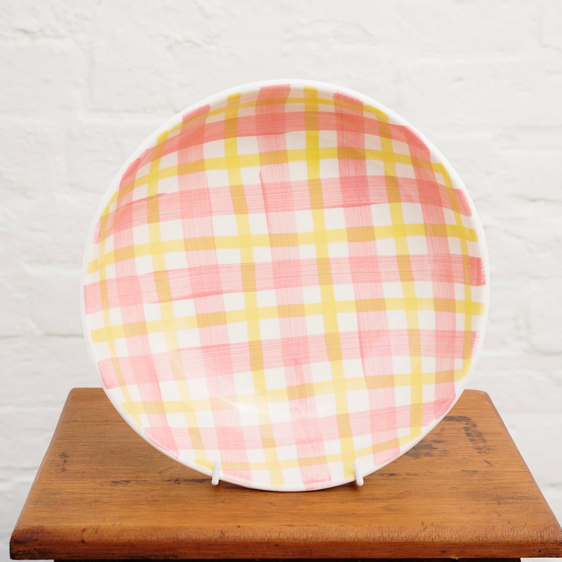 Salad Bowl - Pink &amp; Yellow Gingham