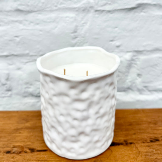 Large Coconut & Lime Candle - White Textured Jar