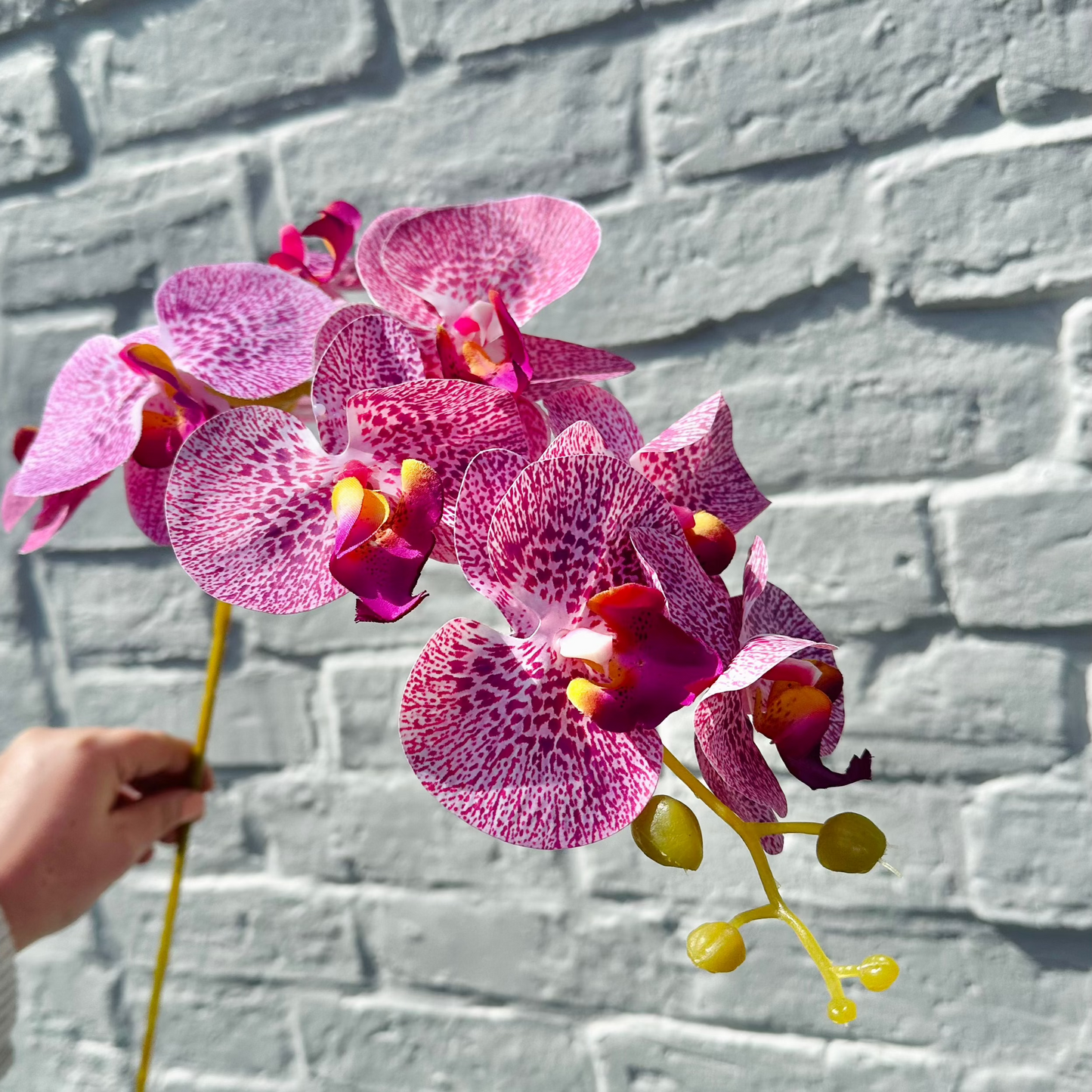 Faux Orchid Stem - Purple Speckle