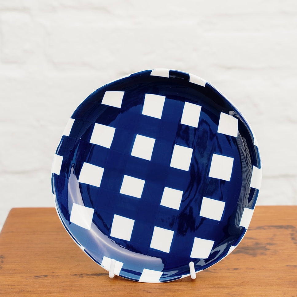 Side Plate - Navy Gingham