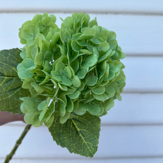 Faux Hydrangea Stem - Green