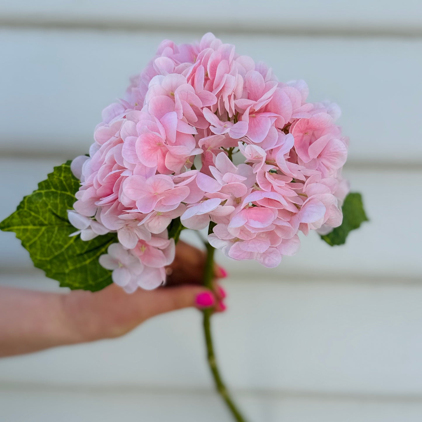 Faux Hydrangea Stem - Soft Pink