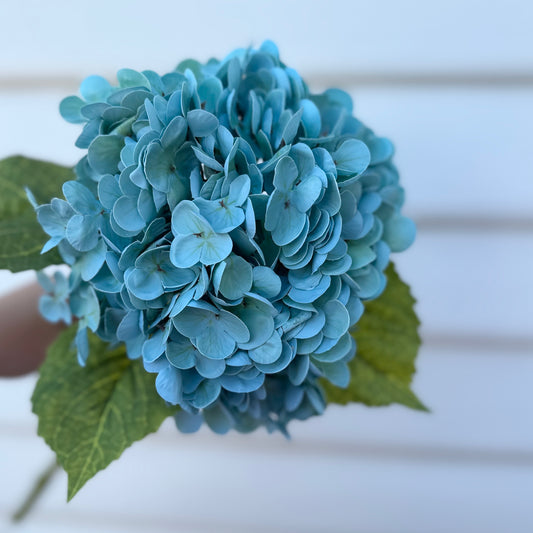 Faux Hydrangea Stem - Teal