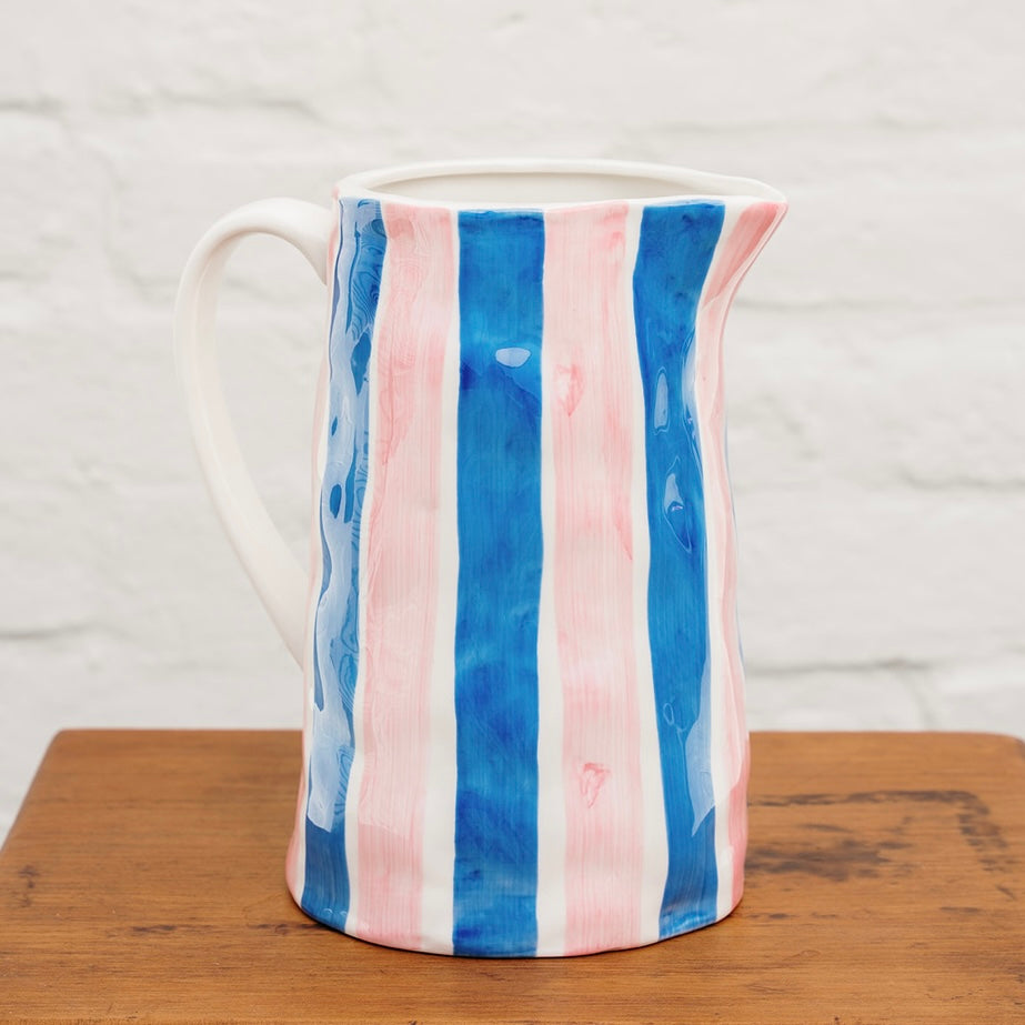 Medium Jug - Blue &amp; Pink Stripe