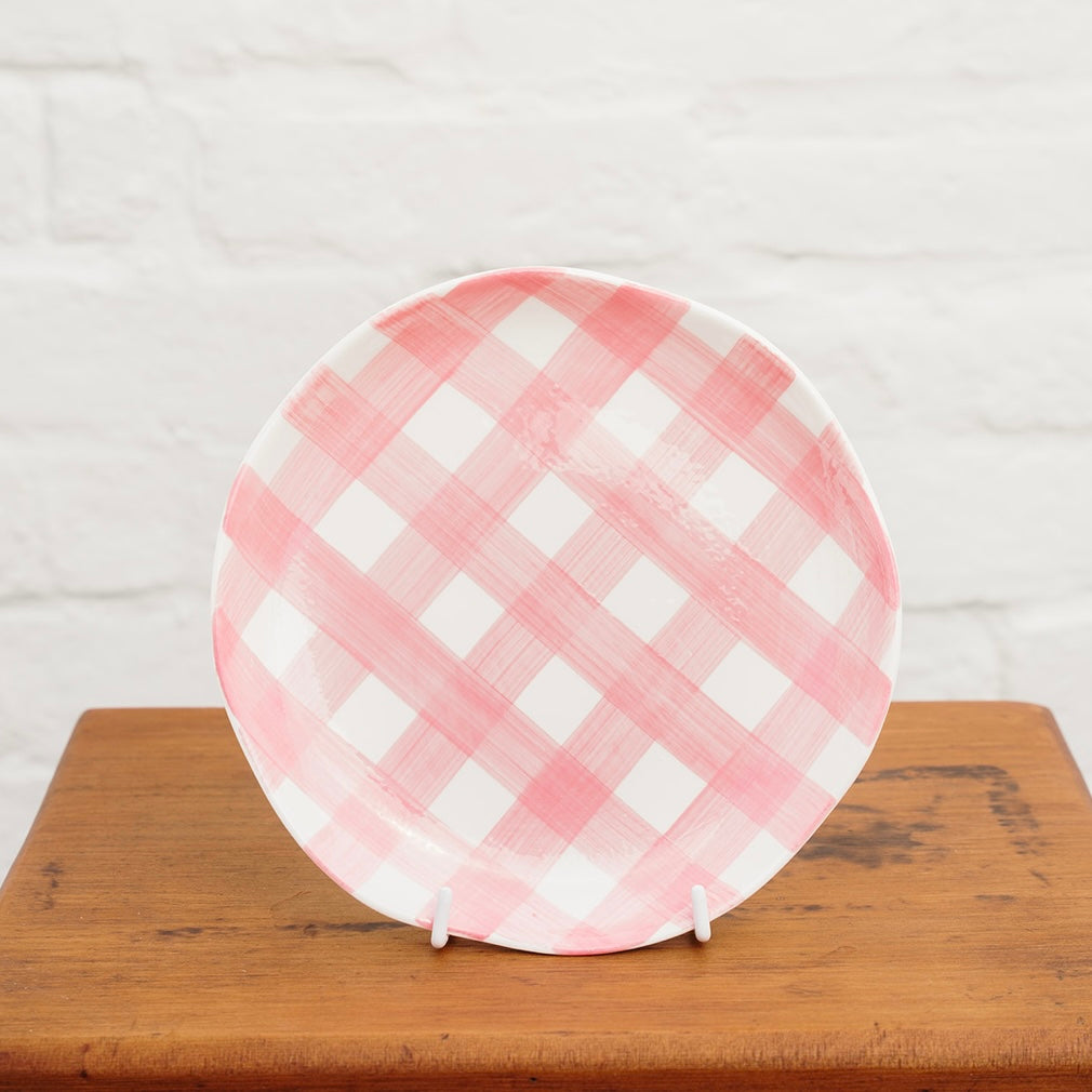 Side Plate - Pink Gingham