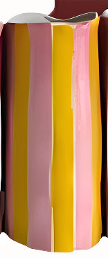 AUGUST PREORDER Medium Vase - Pink &amp; Yellow Stripe