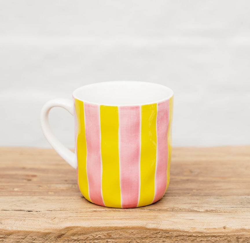 AUGUST PREORDER Mug - Pink and yellow stripe