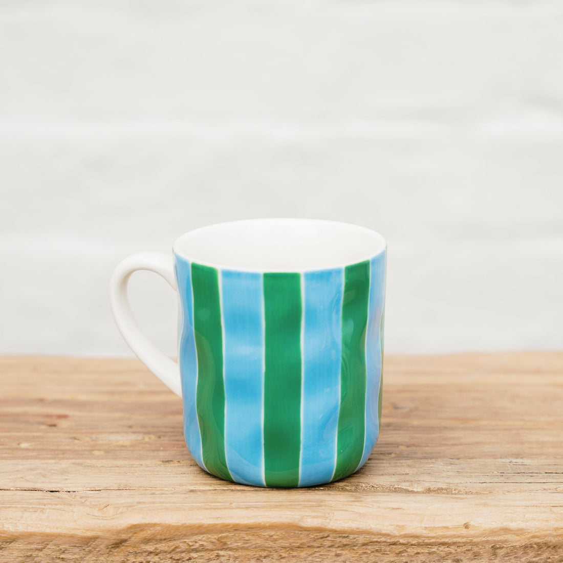 AUGUST PREORDER NEW Mug - Green &amp; Cornflower Stripe