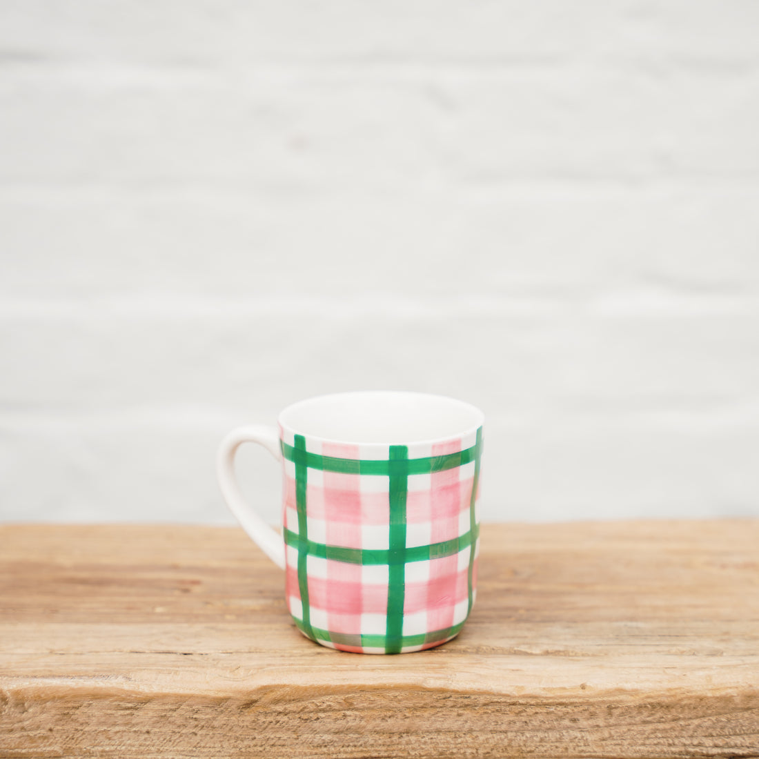 AUGUST PREORDER Mug - Pink &amp; Green Gingham
