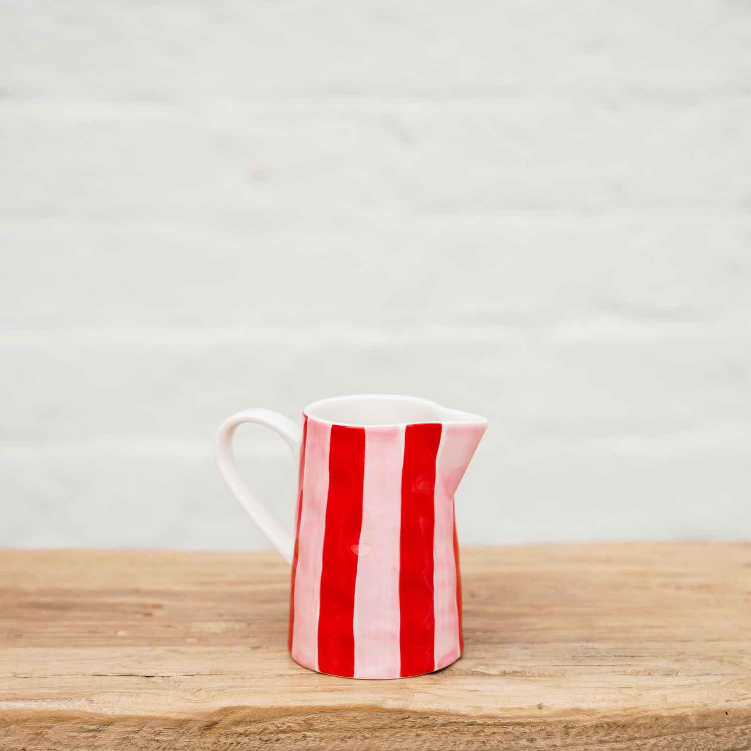 Red and Pink Stripes Ceramic Jug | Handmade Ceramics Store Australia