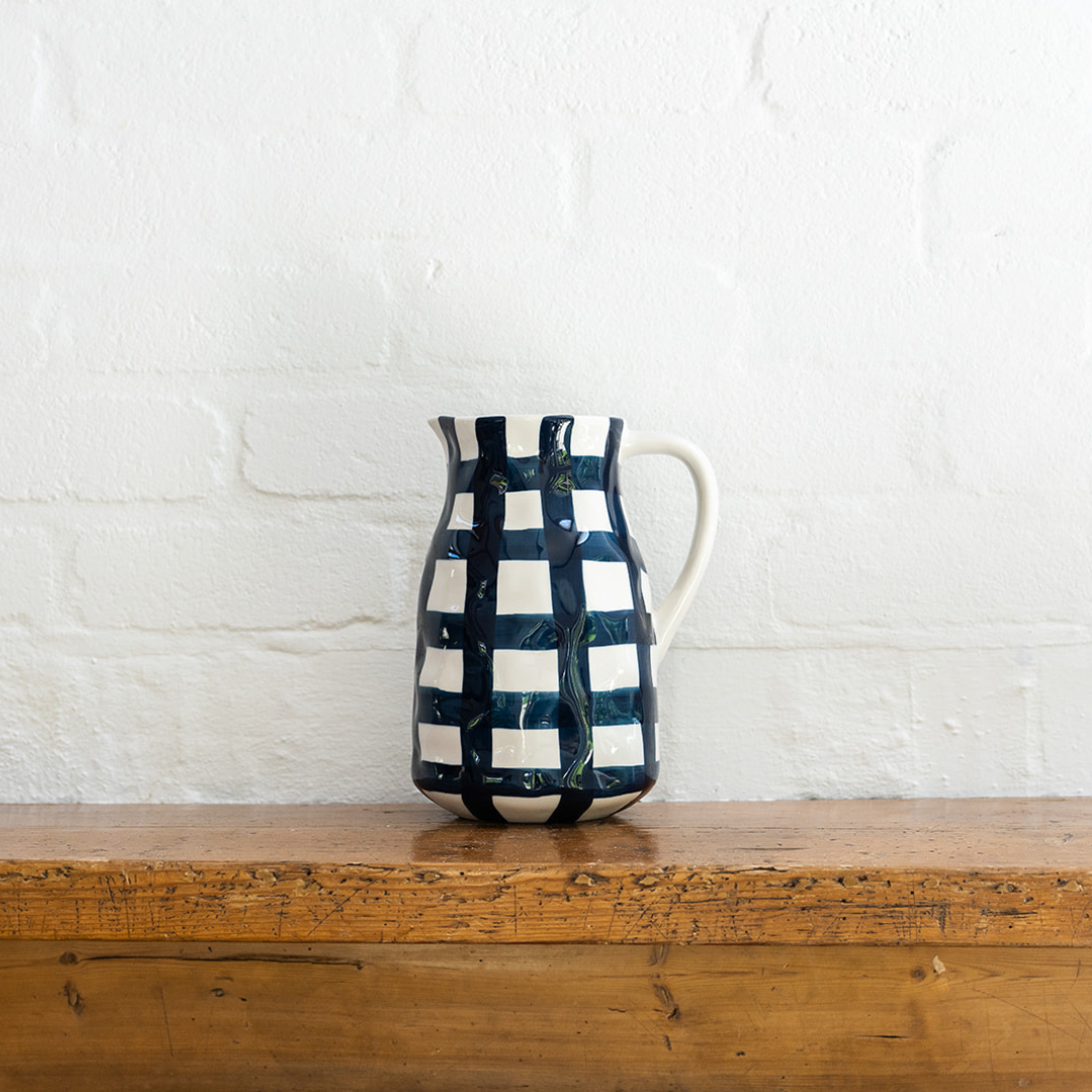 Large Jug - Navy Gingham