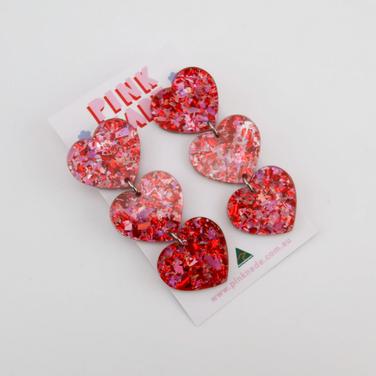 Galentine Glitter Heart Earrings