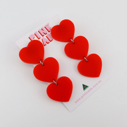 Galentine Red Heart Earrings