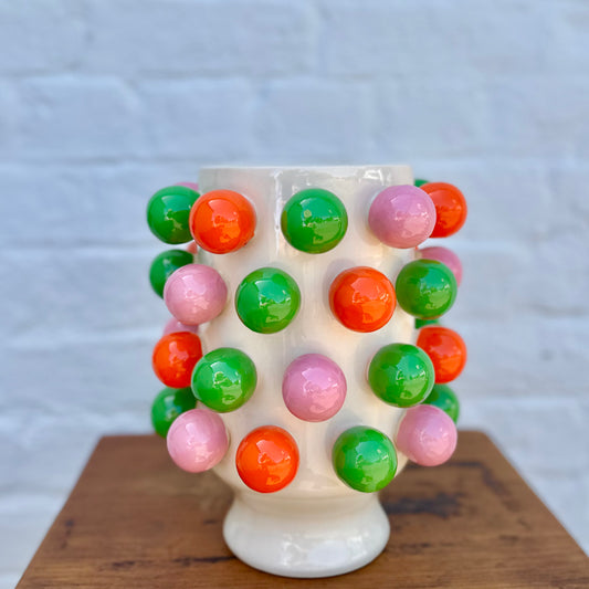 Small Bubble Vase - Pink, Green and Orange