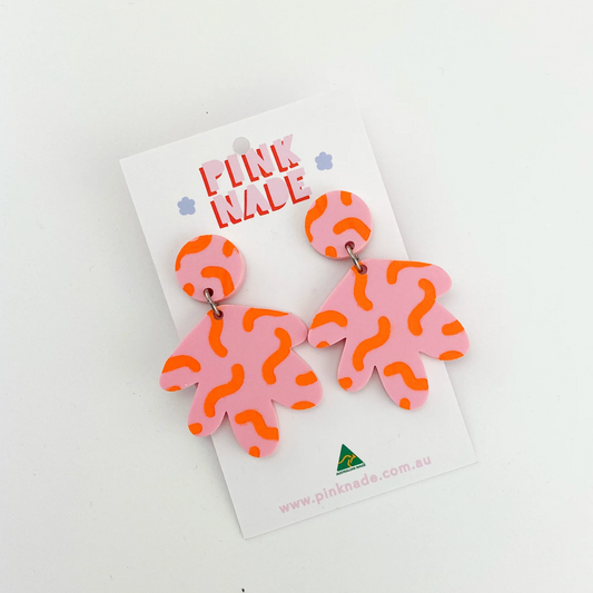 Grace Candy Pink & Orange Fandangle Earrings