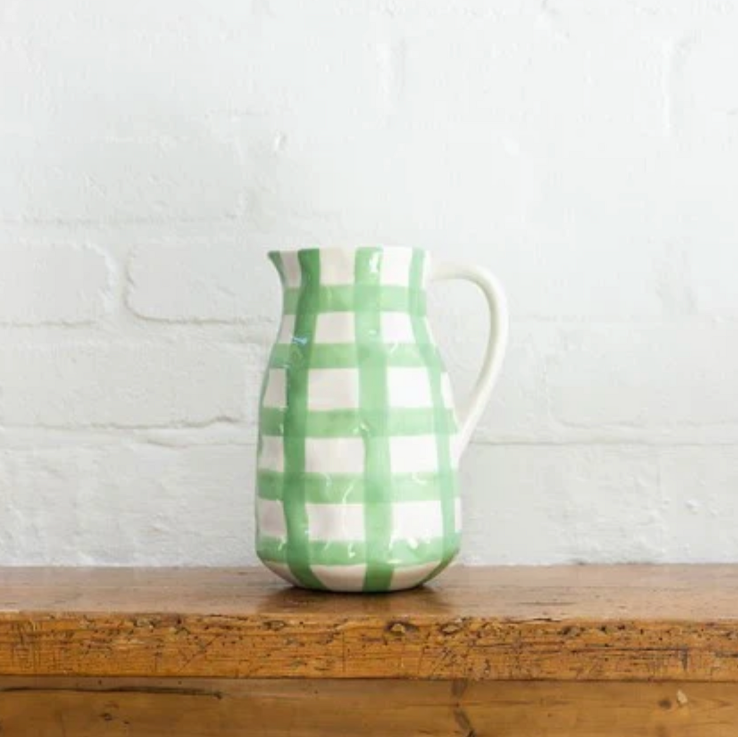 Large Jug - Green Gingham