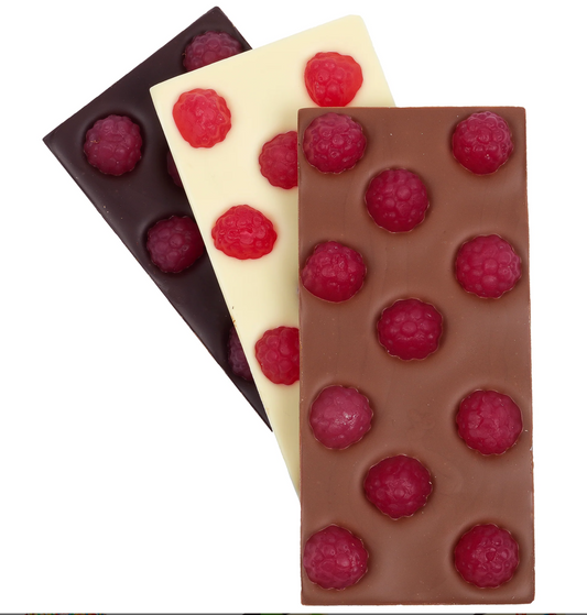 Raspberry Chocolate Block - White, Milk or Dark