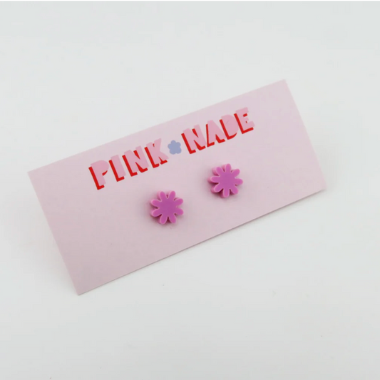 Small Daisy Stud Earrings - Violet