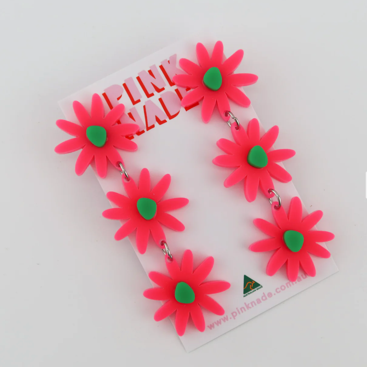 Remi Hot Pink Flower Dangle Earrings